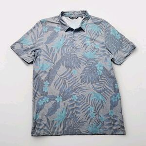 Travis Mathew Polo Shirt Mens XL Floral Print Pima Cotton Blend Golf